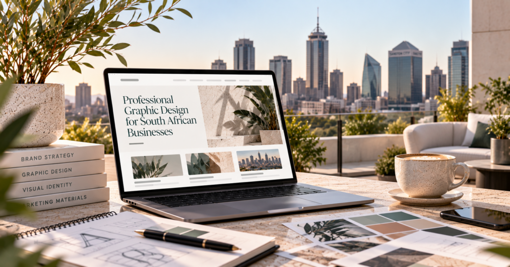 South African small business owner collaborating on graphic design